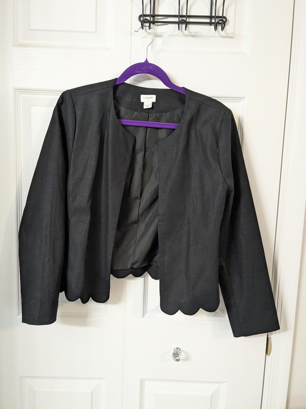 J. Crew Factory Black Size Small Scallop-Hem Blazer Jacket